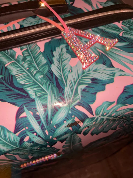 Bedazzled Initial Luggage Tag