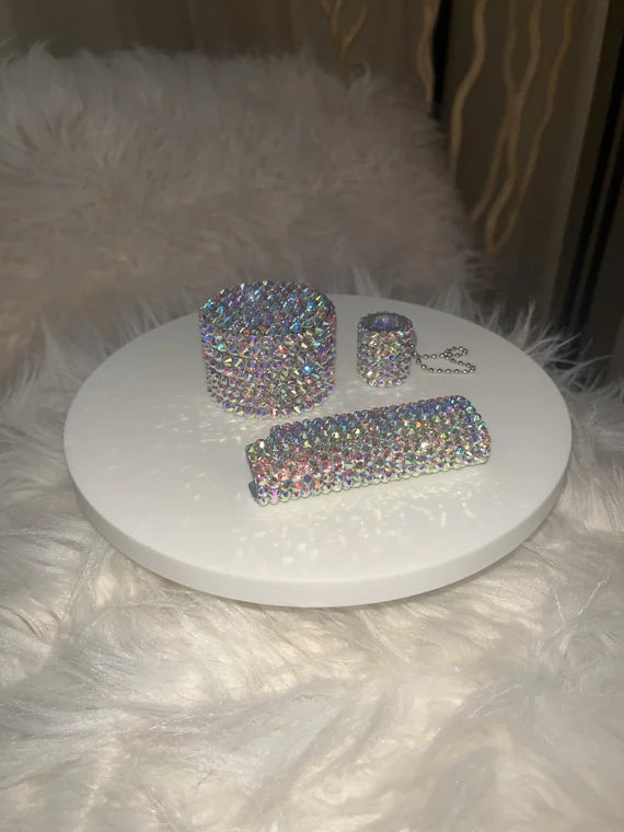 Bling Lighter Case + Grinder + Splitter Set