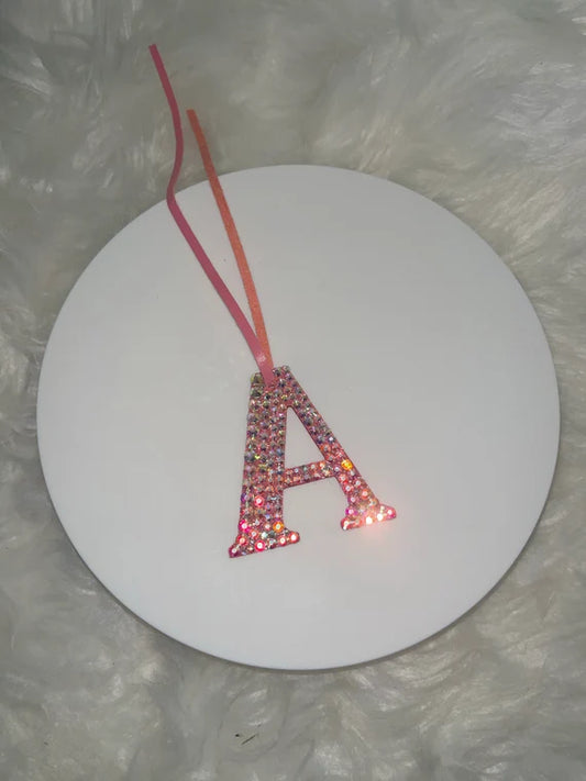 Bedazzled Initial Luggage Tag